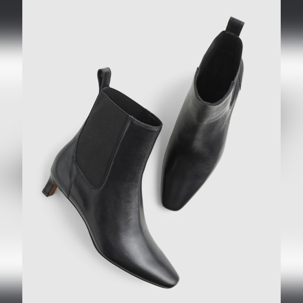 Madewell Black Leather Chelsea Ankle Boots